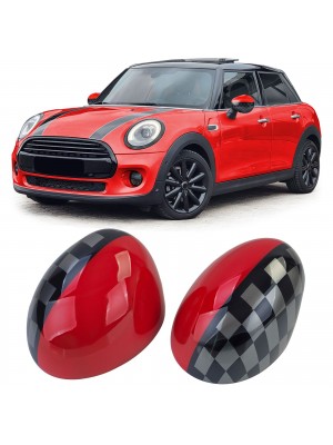 Kryty zrcátek Mini One/Cooper F54/F55/F56/F57 (2013-2018) - červeno-černé